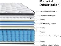 Матрас Powerx Modern Design Hybrid King Queen Size С Независимыми Пружинами 5*6 Футов С Натуральным Латексом И Пеной С Эффектом Памяти Для Отелей